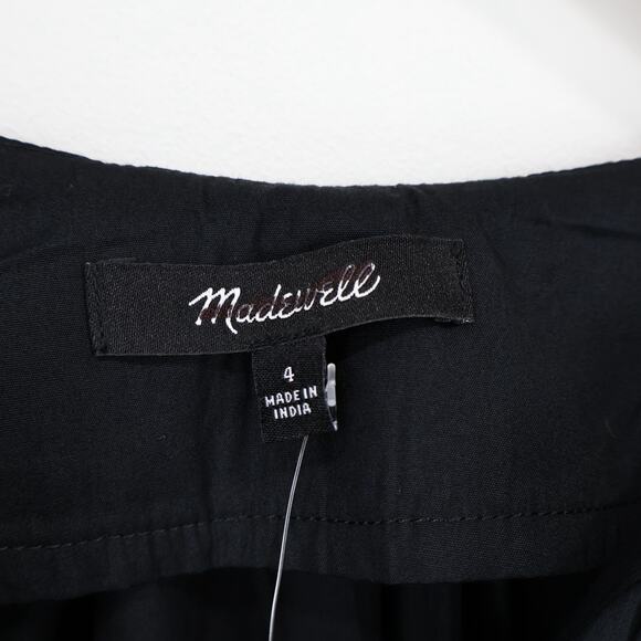 NWT Madewell Bubble-Sleeve Top In 100% Cotton Poplin True Black Size 4 - Picture 7 of 9